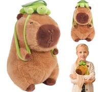 Juguete De Peluche Capybara, Capibara Peluche con Tortuga Verde, Simulación Carpincho Juguetes, Lindo Juguete De Peluche De Cumpleaños para Niños (A)