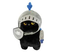 Juguete de peluche de caballero de animal, gato | Knight Doll, Jo juguete esponjoso, gatito tierno, suave al tacto, agradable para la piel, duradero y molesto, niños, niñas, todos
