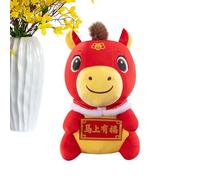Juguete De Peluche De Caballo,Mascota Afortunada Suave de Dibujos Animados Figurilla - Juguetes de Caballo de Peluche Chino 2026 | Para Niño Estudiante Amigo Familia Mesita de Noche Sofá Decoración Sa