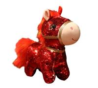 Juguete de Peluche de Caballo | Muñecas Coleccionables Abrazables Con Lentejuelas De 15 Centímetros De Largo | Muñeca de Peluche del Año del Caballo 2026 - para Año Nuevo Chino Niños Niñas Hogar Sala