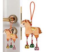 Juguete De Peluche De Caballo Relleno,De Color Rojo Colgable con Campana y Muñeca - 2026 Muñeca De Caballo De Peluche | Para Salón Fiestas De Primavera Año Nuevo Puerta Ventana Pared Porche Bolso Moch