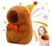Juguete de Peluche de Capibara, 23cm Muñecos Peluche Capibara, Capybara Peluche Realista, Lindo Peluche de Carpincho, Kawaii Capybara Peluche, Peluche Suave Capybara, con Gorro de Cumpleaños Fijos