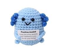 Juguete De Peluche De Ganchillo, Ajolote De Ganchillo - Peluche De Apoyo Emocional con Tarjeta - Divertida Muñeca De Punto De Estímulo, Axolotl Juguete Artesanal Decoración De Felpa para Sofá