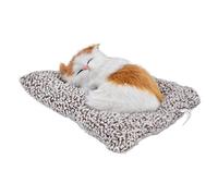 Juguete de Peluche de Gato de Simulación con Apariencia Vívida y Sonido para Regalos de Niños y Decoración del Hogar, Amarillo Blanco, 18x14 Cm