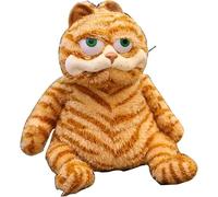 Juguete de peluche de gato naranja gordo, de 11.8 pulgadas, realista de gato atigrado amarillo, juguete realista para niños y niñas, regalo de cumpleaños de Navidad