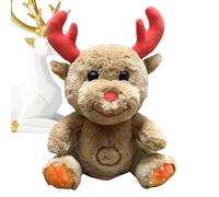 Juguete De Peluche De Navidad,Juguete De Peluche De Navidad | Luces musicales Muñeco de peluche Papá Noel Elk Decoración de muñeco de nieve | Almohada navideña de peluche , adorno festivo para so