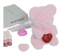 Juguete de peluche de oso de rosas de espuma de 20 cm con diseño de purpurina adecuado para San Valentín, cumpleaños y para eventos de festivales Qixi (B)