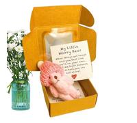 Juguete de peluche de oso pequeño - Pequeño animal de peluche hecho a mano en estuche de presentación, pequeños amigo de bolsillo con tarjeta de aliento | Dulce regalo sentimental para recién nacidos