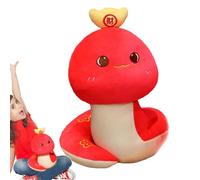 Juguete de Peluche de Serpiente, Serpiente de Peluche | Juguete de Peluche de Serpiente Mascota - Recuerdo de Felpa del Año de la Serpiente Rojo Rico 2025 para el Año Nuevo del Festival de Primavera