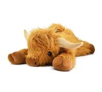 Juguete de peluche de vaca Highland, animal de peluche con peso de 4 libras, apto para microondas y refrigerable, adecuado para niños y niñas (caqui)
