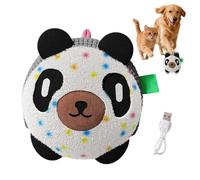 Juguete De Peluche Eléctrico Para Mascotas - Panda Interactivo Produciendo Sonidos | Bola Móvil Recargable USB Mejorada Para Gatos Y Perros Pequeños, Juguete De Masticar Duradero Y Lavable