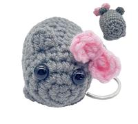 Juguete de peluche hámster triste - Llavero de peluche hámster triste, juguetes llavero hámster con pajarita | Colgante de peluche de ganchillo, llavero de peluche con animal cr, Llavero, Fare