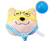 Juguete de peluche, juguete para masticar, estimulante chirriante, suave interactivo con bola integrada, promueve la salud de las abolladuras y la masticación segura, ideal para jugar en interiores y