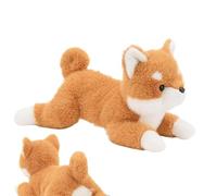Juguete de peluche para cachorro acostado - Perro Shiba Core, almohada suave en cuclillas | Animal de peluche lindo perro, peluche creativo de relajación, juguete de cachorro para adultos y jóvenes