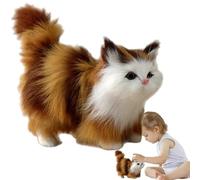 Juguete de peluche para gatos, gato realista, pequeños animales de peluche, decoración de animales de peluche para tu habitación, decoración de mesa de diseño, compañero interactivo
