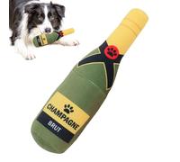 Juguete de peluche para perro, juguete chirriante, botella masticable, relleno de felpa, botellas impresas de 22 cm, hecho de algodón natural, la suavidad se siente cómoda, burbujas que producen ruido