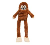 Juguete de peluche para perro Sasquatch con chirriadores, extremidades largas de látigo y movimiento, sonido arrugado, marrón