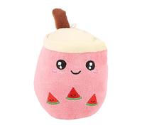 Juguete de peluche para perros | Suave cojín de peluche para animales de peluche con té de burbujas, cojín de abrazar dibujos animados, cojín de té acolchado para perros y gatos, reduce el