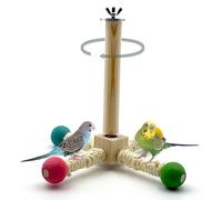 Juguete de perca para pájaros, percha interactiva giratoria de 360° para gastar energía, soporte de madera para loros, accesorios de jaula para periquitos, accesorios para cacatúas, tortolitos