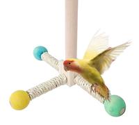 Juguete de Perca para pájaros, Soporte de Perca para Jaula de pájaros, Masticador Interactivo Giratorio de Madera para Conure Canario, tortolita, Mascota, Periquito, cacatúa