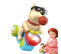 Juguete de perro genérico, juguete musical para niños, 7,68 x 6,5 x 4,33 pulgadas, efecto de sonido interactivo y ligero, iluminado Educational Drum for Toddler and Young Kids Travel or Indoor