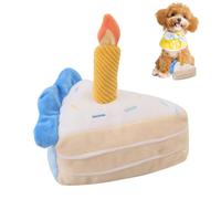 Juguete de perro pastel de cumpleaños | masticar de felpa para perros realista jugar interior, tirar y morder diversión mascotas camping, salidas, cachorros, Shelties, pequeña mediana tai