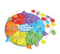 Juguete de pesca de madera, Viaje en el juego de pesca magnética, Letras magnéticas Aprender el juego de pesca, Número de clasificación de color Tablero de conteo para habilidades motoras finas