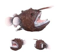 Juguete de pescado en miniatura - Figura de mar profundo, decoración de fauna marina, simulación de marinos modelo de marinos | Características esculpidas finamente p