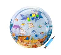 Juguete de piscina para gatos, tapete interactivo de juego para gatos, cama de agua sensorial interactiva con peces, almohadilla de enriquecimiento de refrigeración grande para actividades al aire