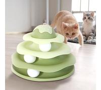 Juguete de pista de bolas para gatos, juguetes interactivos para gatos de interior, juguete divertido con rodillo de 4 niveles para gatos con 4 bolas de colores, juguetes de rompecabezas para gatitos