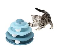 Juguete de pista de bolas para gatos, juguetes interactivos para gatos de interior, juguete divertido con rodillo de 4 niveles para gatos con 4 bolas de colores, juguetes de rompecabezas para gatitos