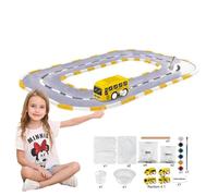 Juguete de Pista de Pintura para,Juguete de Pista de Pintura - Kit de Pintura Conjunto de Juego de Pista - Conjunto de Rieles Lisos con Pinturas y Pinceles Coloridos, Juego de Juguetes de Pist