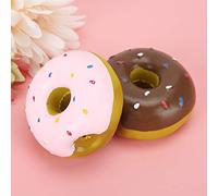 Juguete de Plástico para Perros Dientes de Rosquilla 6.3 Cm 2 Piezas Látex Forma de Rosquilla para Mascotas Sonido Protección de Limpieza de Dientes Masticar Morder Juguete de