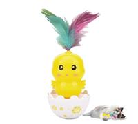 Juguete de pluma de gato | Lindo juguete para gatos con forma de pollito con plumas coloridas, suministros de ejercicio resistentes para gatos, juguetes interactivos multifuncionales para mascotas