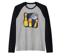 Juguete de Pollo de Goma Luna 3 Aullando a la Luna Divertido extraño Maldito Camiseta Manga Raglan