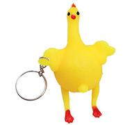 Juguete de pollo para apretar, juguete de huevo de gallina ponedora, artilugios divertidos y complicados para niños, llavero para aliviar el estrés, novedad, llavero de pollito, adornos, parodia de p