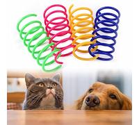 Juguete de primavera para gatos, 100 unidades de juguetes de primavera para gatos, juguete interactivo para gatos, plumas espirales de plástico, juguetes en espiral, plumas espirales de colores anchos