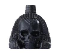 Juguete de punto de cabeza de cráneo, sonido extraño, estatua de cabeza de esqueleto humano, calavera, silbato, decoración de mesa para Navidad, Halloween, cumpleaños, interiores