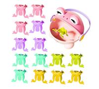 Juguete de Rana rebotando-sapos Vibrantes de Prensa y Salto, Rellenos de Bolsas de Regalos | Ranas de de 36-PC a Granel con Cubo de Transporte, Juego Interactivo de para niños pa