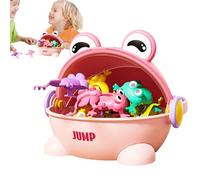 Juguete De Rana Saltarina Que Presiona Los Dedos: Divertido Juguete De Sapo Educativo Para Niños Y Niñas, Incluye Un Cubo De Almacenamiento Para Una Fácil Organización Y Juego, Promueve La Coordinació