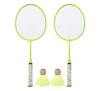 JUGUETE DE RAQUETA DE BÁDMINTON PARA NIÑOS CON 2 BOLAS JUEGO DE DEPORTES AL AIRE NIÑOS NIÑOS NIÑAS - JUGUETE EDUCATIVO DE COLORES FLUORESCENTES DE ALEACIÓN DE HIERRO DE NYLON (Fluorescent Yellow)