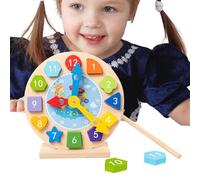 Juguete de Reloj de Madera, Juguete Modelo de Reloj con números, Relojes didácticos interactivos Reloj de Aprendizaje, Reloj de guardería Juguete Educativo para cumpleaños Año Nuevo Navidad Pascua