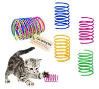 Juguete de resorte en espiral para gatos 4 piezas interactivo azotar morder y cazar plástico pesado matar mantenerse forma creativo gatitos que promueve el juego activo comportamiento caza natural