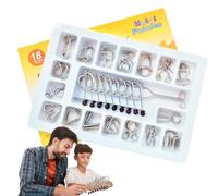 Juguete de rompecabezas de alambre de metal, juego de rompecabezas de enclavamiento | Conjunto de 18 rompecabezas de desenredado - Juego de teaser de cerebro, actividad de desarrollo de la primera inf