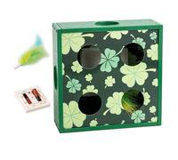 Juguete de rompecabezas para gatos | Juguete para gatos con detección automática, juguete interactivo para gatos, rotación de plumas en laberinto, divertido juguete de plumas de gato con detección