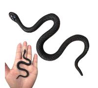 Juguete de serpiente de goma - Broma de serpiente negra falsa realista | Reptil de la selva tropical animal | Accesorio aterrador de Halloween para niños, adultos, decoración de jardín