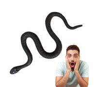 Juguete de serpiente realista, juguete de serpiente de goma, serpiente negra, serpiente de goma, serpientes ligeras de la selva tropical, juguetes divertidos para Halloween, para asustar a ardillas
