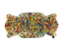 Juguete de silicona para recoger con cuentas y anillos integrados para aliviar la ansiedad y el estrés, diseñado para imitar la textura de la piel para una experiencia sensorial (dulces de Navidad)