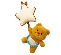 Juguete de sonajero de cochecito de bebé, campana de asiento para cochecito para bebé - Butter Bear Care Pendse Bell With Star | Actividad Soft Sensory Toy Chime Música Música para niños y cumpleaños