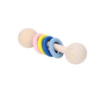 Juguete de Sonajero para Niños Pequeños, Juguetes de Campana de Sonajero de Madera Coloridos Portátiles, Juguetes Educativos para Bebés con Percepción del Color de(Macaron Cuatro Anillos)